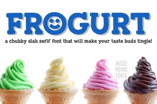 Frogurt - a fat and fun slab serif font! Font Download