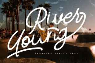 River Young | Monoline Script Font Font Download