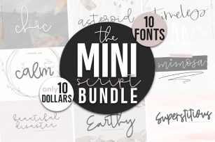 Mini Handwritten Script Font Bundle - 10 Fonts Font Download