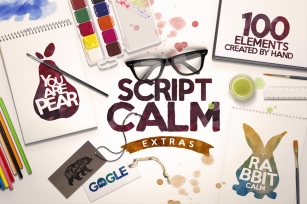 Script Calm  100 Elements  Bonus Font Download