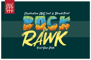 ROCK on RAWK | SVG Font Duo Font Download