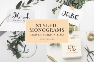 Styled Monograms - Hand lettered Initials Font Download