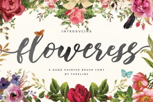 Floweress - Hand Painted Brush Font Font Download