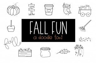 Fall Fun - A Fall  Autumn Doodles Font Font Download