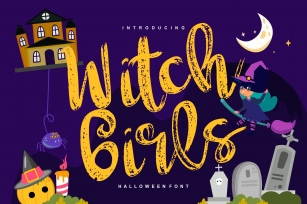 Witch girls | Script Halloween Font Font Download