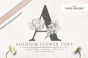 Adenium Font Gold & Rose Gold Foil Font Download