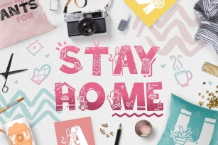 Stay Home - Doodle Font Font Download