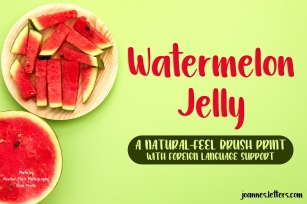 Watermelon Jelly Brush Print Typeface Font Download