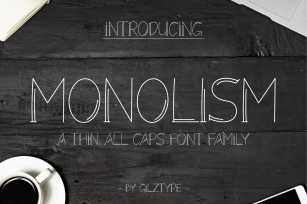 Monolism - A Thin All Caps Font Family Font Download