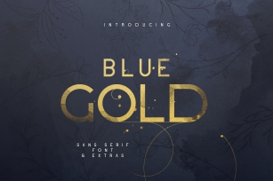 Blue Gold sans serif font Extras Font Download