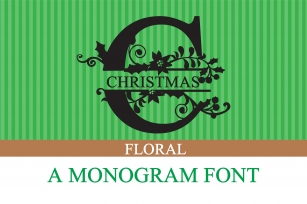 PN Christmas Floral Monogram Banner Font Download