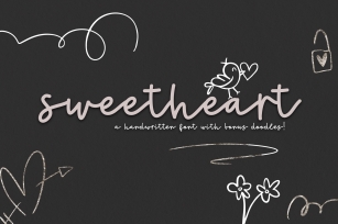 Sweetheart - A Handwritten Script Font & Doodles Font Download