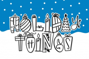 Holiday Things - A Christmas Word Art Font! Font Download