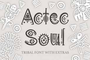 Aztec Soul. Tribal font with extras. Font Download
