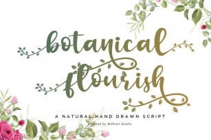 Botanical Flourish a Natural Handwritten Font Font Download