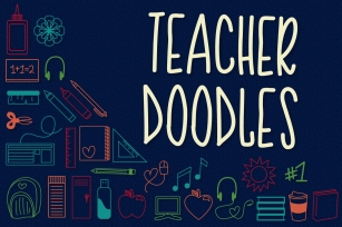Teacher Doodles - A Dingbat Back To School Font Font Download
