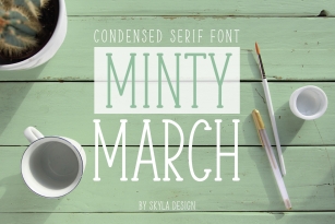 Skinny, condensed serif font, Minty March Font Download