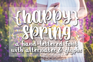 Happy Spring - Hand lettered crafting font Font Download