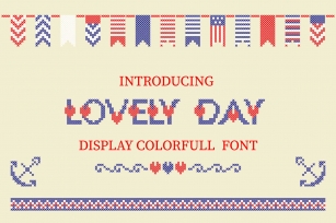 LOVELY-DAY-COLOR-CROSSSTICH OTF-SVG  multicolor font Font Download