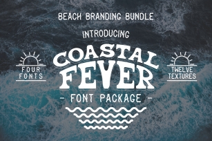 Coastal Fever - Font Package & Beach Textures Font Download