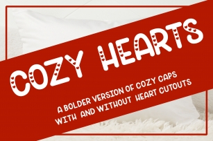 Cozy Hearts Font - A bolder version of Cozy Caps with hearts Font Download