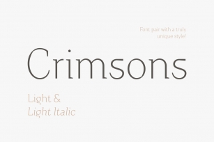 Crimsons u2014 Light & Light Italic Font Download