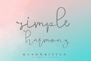 simple harmony Font Download