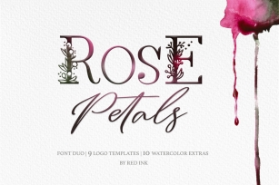Rose Petals. Font duo Bonuses. Font Download