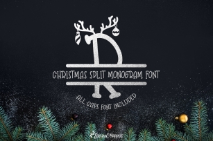 Reindeer Dust - Christmas Split Monogram Font Font Download