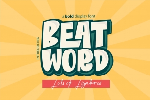 Beat Word | Bold fun Display Font Download