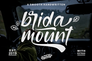 bridamount - a Smooth Handwritten font with extras Font Download