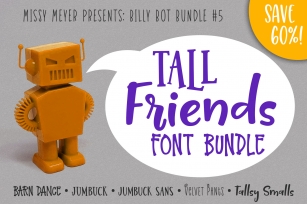 Billy Bot Bundle 5 - Tall Friends Font Bundle! Font Download