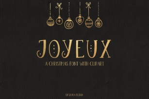 Joyeux Christmas font & Dingbat clipart illustrations Font Download