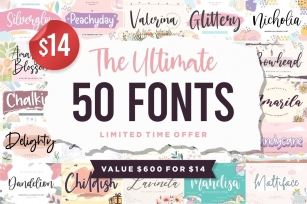The Ultimate 50 Fonts | Limited Time Off Font Download