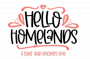 Hello Homelands - A Font & Doodles Duo Font Download