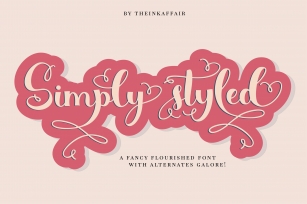 Simply Styled, a flourished ornamental script font Font Download