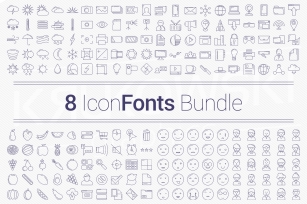 200 Icons in 8 Fonts - Bundle Font Download