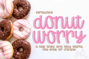 Donut Worry - Hand lettered crafting font Font Download