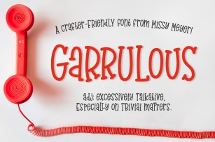 Garrulous - A tall, fun serif font! Font Download