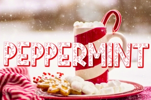 Peppermint | A Holiday Font With Candy Canes in Letters Font Download
