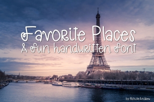 Favorite Places, Handwritten fun font Font Download