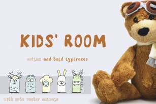 Kids Room typeface with Outline and Solid versions Font Download