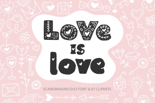 Love is Love. Font Duo & Extras. Font Download