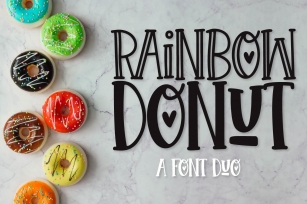 Rainbow Donut - A Silly inline and thick duo Font Download
