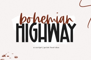 Bohemian Highway - A PrintScript Handwritten Font Duo Font Download