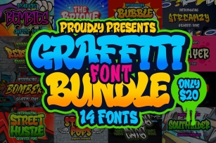 Graffiti Font Bundle Font Download