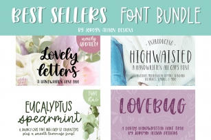 Best Sellers Font Bundle, 4 Hand Lettered Fonts Font Download