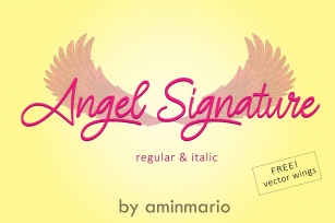 ANGEL SIGNATURE | free wings vector Font Download