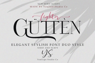 Gutten fighter Font Duo w Bonus 6 Logos Font Download