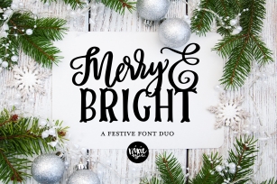 MERRY & BRIGHT a Festive Christmas Font Duo Font Download